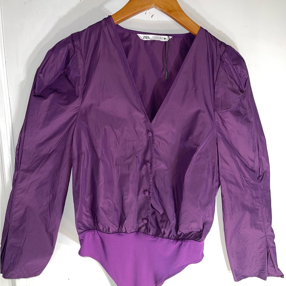 Zara Deep Purple Bodysuit Top